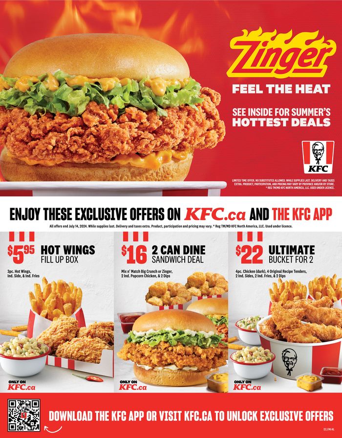 KFC catalogue in Clarenville | Zinger Feel The Heat | 2024-05-24 - 2024-08-05