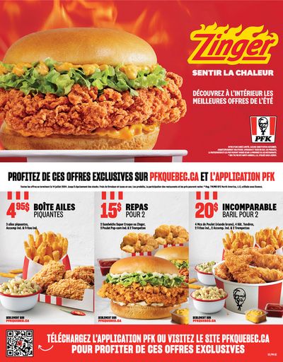Restaurants offers in Quebec | Zinger Feel The Heat in KFC | 2024-05-24 - 2024-08-05