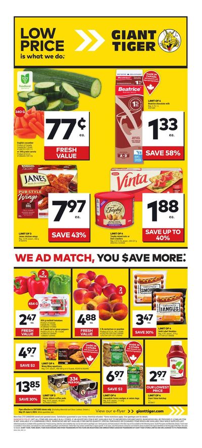 Grocery offers in Aylmer ON | Weekly Flyer in Giant Tiger | 2024-05-29 - 2024-06-04