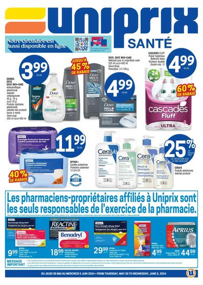 Uniprix catalogue in Rivière-au-Renard | Uniprix Sante | 2024-05-30 - 2024-06-05