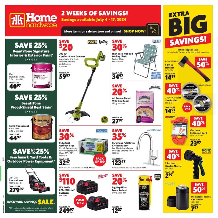 Home Hardware catalogue in Hodgson MB | Our best bargains | 2024-07-04 - 2024-07-10