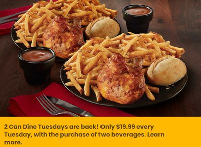 Restaurants offers | 2 Can Dine For $19.99 in Swiss Chalet | 2024-07-23 - 2024-08-06