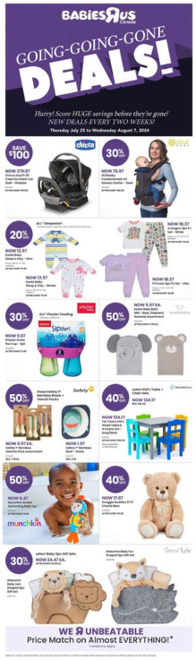 Kids, Toys & Babies offers in Winnipeg | Babies"R"Us Flyer in Toys R us | 2024-07-23 - 2024-08-07