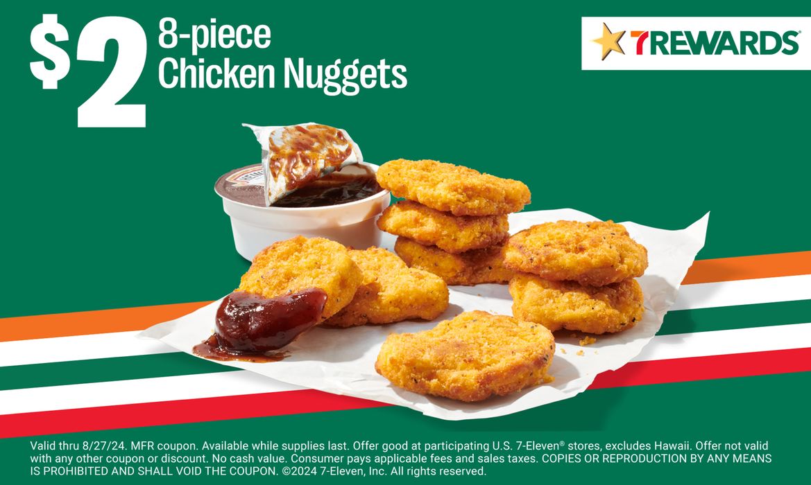 7 Eleven catalogue | $2 8-piece Chicken Nuggets | 2024-07-24 - 2024-08-27