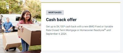 Banks offers in Edmonton | Cash back offer in Bank of Montreal | 2024-07-24 - 2024-09-04