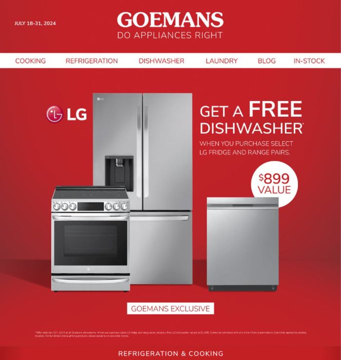 Goemans Appliances catalogue in Toronto | Current deals and offers | 2024-07-24 - 2024-07-31