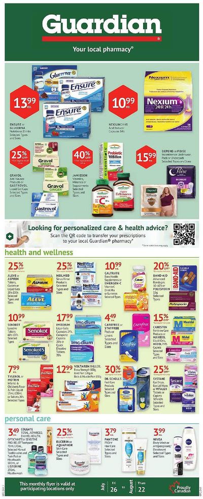 Pharmacy & Beauty offers in Vancouver | Guardian Pharmacy weekly flyer in Guardian Pharmacy | 2024-07-25 - 2024-07-31