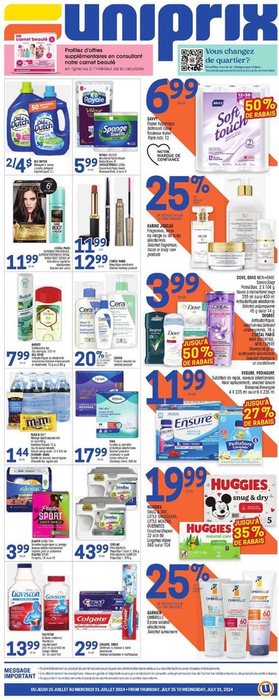 Pharmacy & Beauty offers in Montreal | Weekly Specials in Uniprix | 2024-07-25 - 2024-07-31