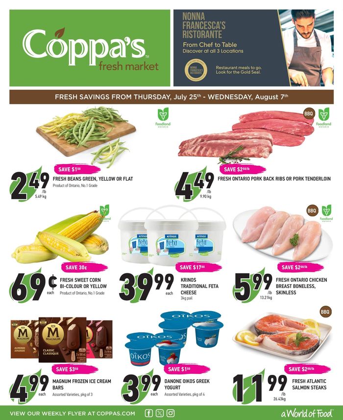 Coppa's catalogue in Toronto | Current deals and offers | 2024-07-26 - 2024-08-07