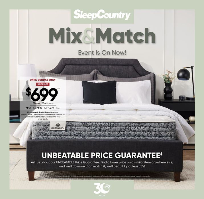 Sleep Country catalogue | Current deals and offers | 2024-07-26 - 2024-07-28