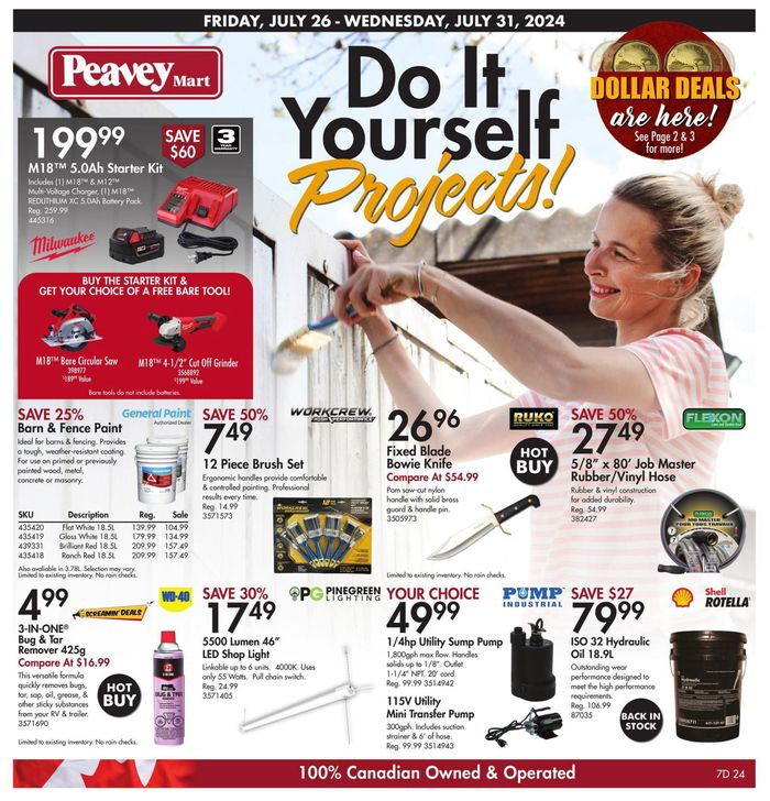 Peavey Mart catalogue in Winnipeg | Do It Yourself Projects | 2024-07-26 - 2024-07-31