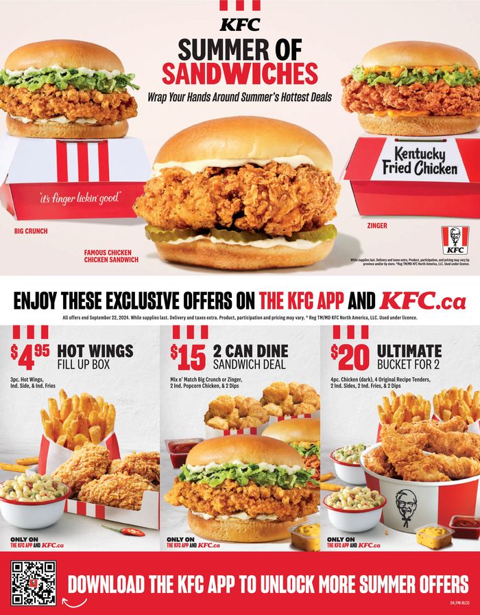 KFC catalogue in Calgary | SUMMER OF SANDWICHES | 2024-08-06 - 2024-09-22