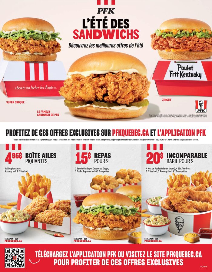 KFC catalogue in Montreal | SUMMER OF SANDWICHES | 2024-08-06 - 2024-09-22