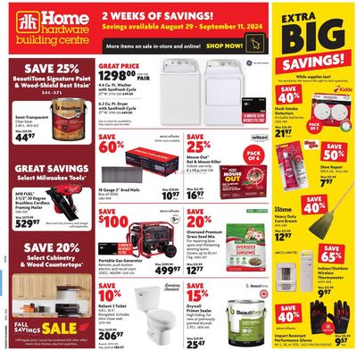 Home Hardware catalogue in Creston BC | Current special promotions | 2024-08-29 - 2024-09-11