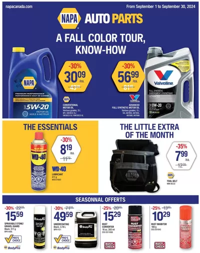 NAPA Auto Parts catalogue in Schreiber | Flyer | 2024-09-01 - 2024-09-30