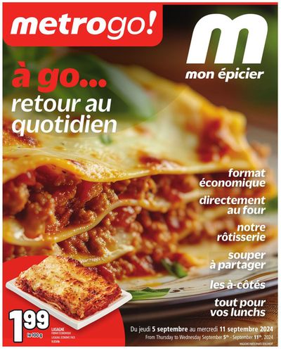 Grocery offers in Papineauville QC | Current special promotions in Metro | 2024-09-05 - 2024-09-11