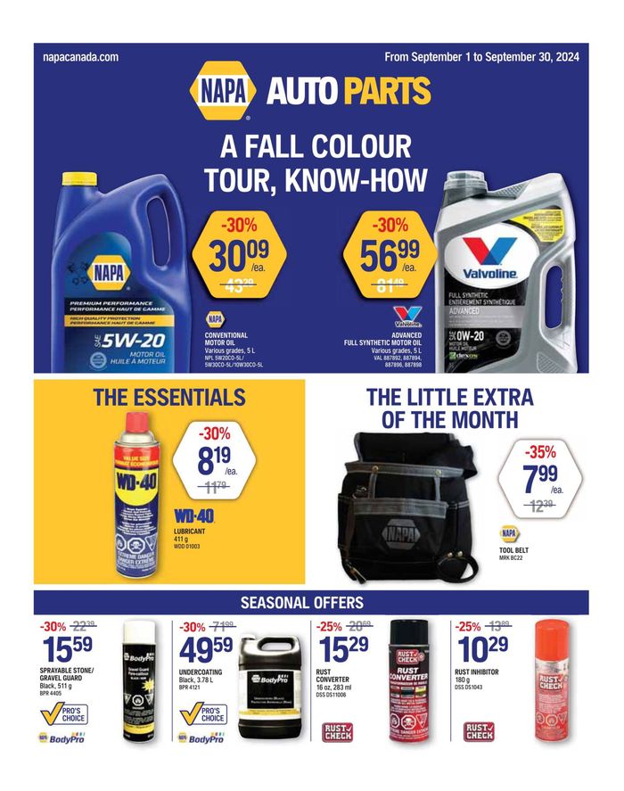 NAPA Auto Parts catalogue in Milton | Flyer | 2024-09-01 - 2024-09-30