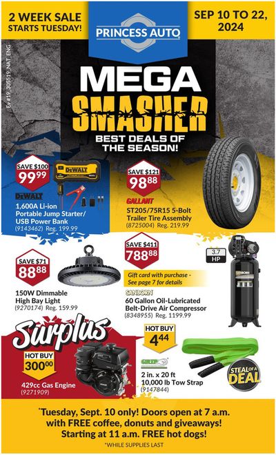 Princess Auto catalogue in Logy Bay-Middle Cove-Outer Cove | Great offer for bargain hunters | 2024-09-10 - 2024-09-22