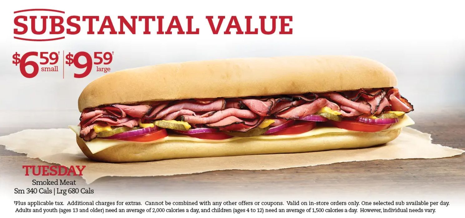 Mr Sub catalogue in Oshawa | SUBSTANTIAL VALUE $6.59 SMALL $9.59 LARGE | 2024-09-11 - 2024-09-25