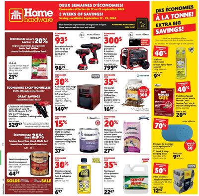 Home Hardware catalogue in Belleville | Top deals and discounts | 2024-09-12 - 2024-09-25