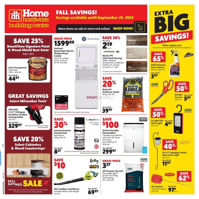 Home Hardware catalogue in Hamiota | Top deals and discounts | 2024-09-19 - 2024-09-25