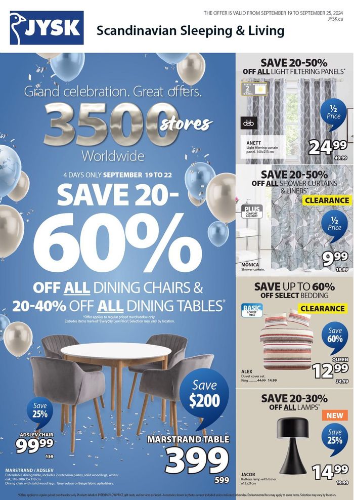 JYSK catalogue in Edmonton | This week's offer Flyer | 2024-09-20 - 2024-10-04