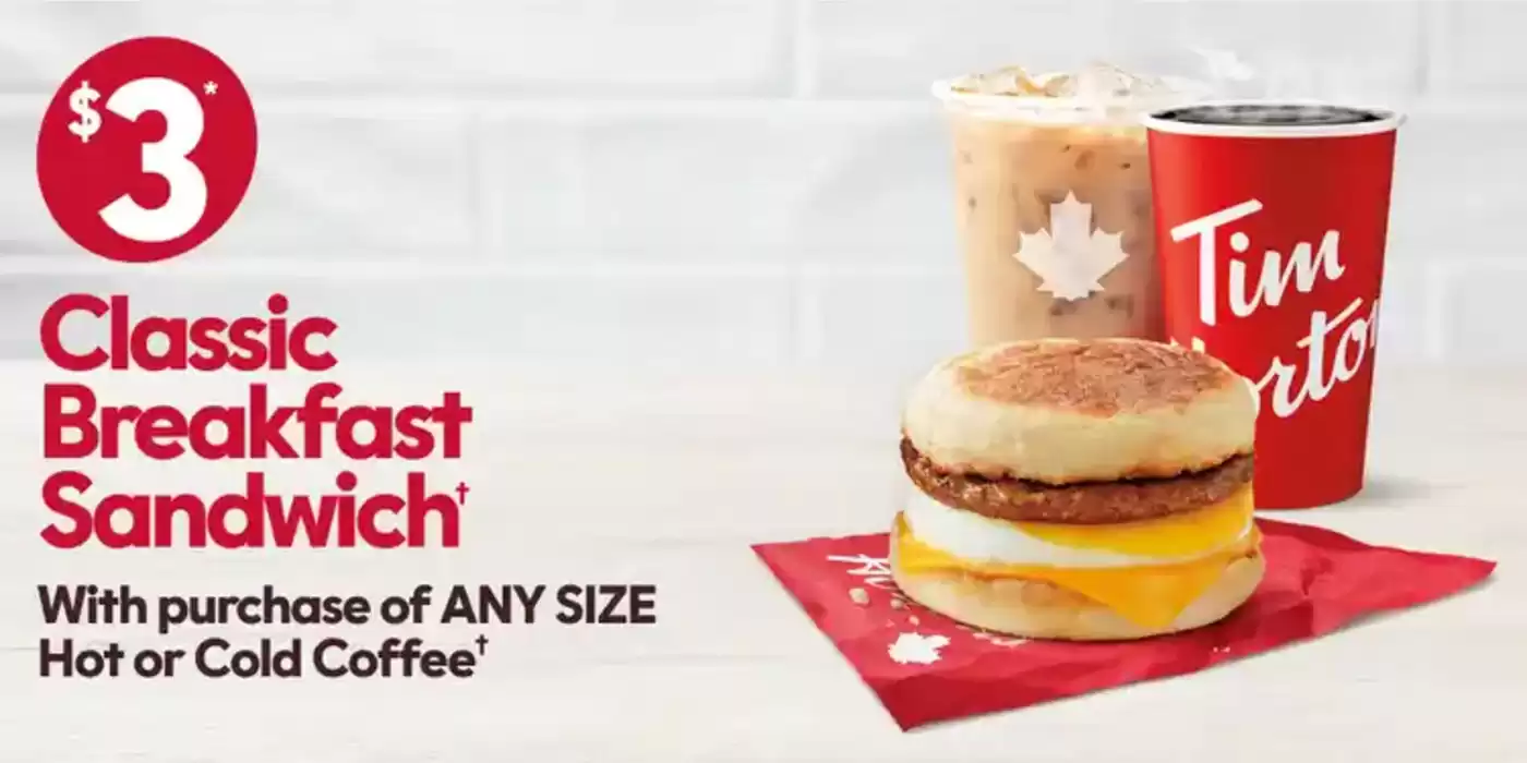 Tim Hortons catalogue in Moncton | A delicious breakfast deal is BACK! | 2024-09-23 - 2024-10-07