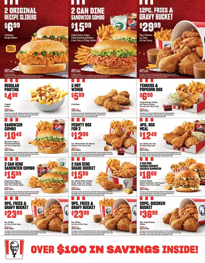 KFC catalogue in Edmonton | First Bucket's On Us | 2024-09-24 - 2024-11-10