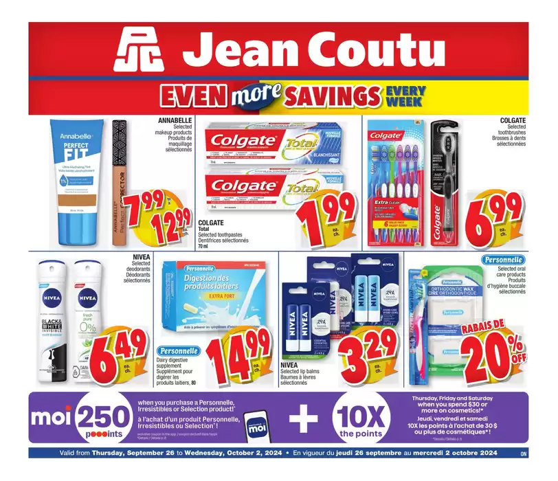 Jean Coutu catalogue in Moncton | Wide range of offers | 2024-09-26 - 2024-10-02