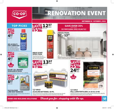 Home & Furniture offers in Foam Lake | Home Centre in Co-op Home Centre | 2024-09-26 - 2024-10-02