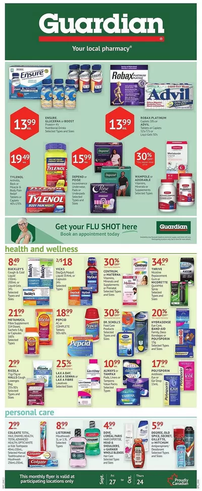 Pharmacy & Beauty offers in Ashern MB | Guardian Pharmacy weekly flyer in Guardian Pharmacy | 2024-09-26 - 2024-09-29