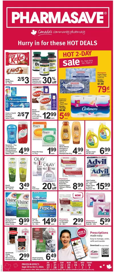 Pharmasave catalogue in Vancouver | Top offers for smart savers | 2024-09-20 - 2024-10-03