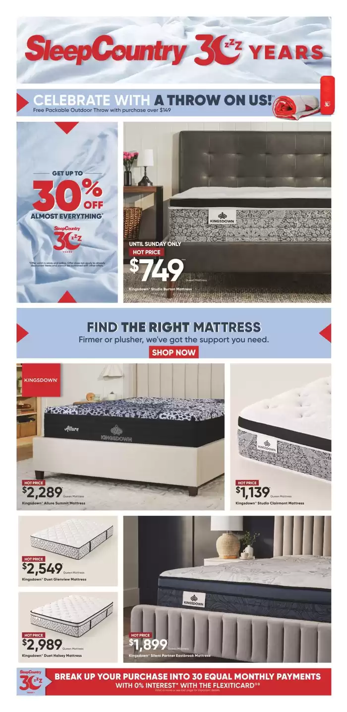 Sleep Country catalogue in Brantford | Current deals and offers | 2024-09-30 - 2024-10-06