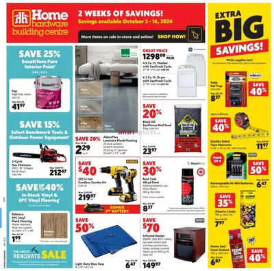 Home Hardware catalogue in Wolfville | Exclusive bargains | 2024-10-03 - 2024-10-16