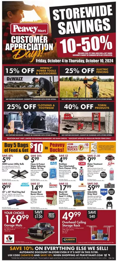 Peavey Mart catalogue in Sarnia | Customer Apreciation Days | 2024-10-04 - 2024-10-10