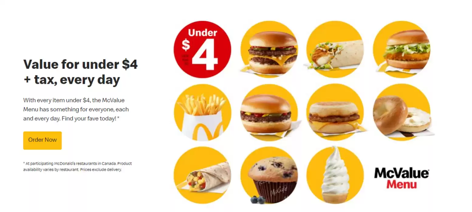 McDonald's catalogue in Peterborough | Value for under $4 | 2024-10-11 - 2024-10-25