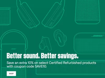 Electronics offers in Ottawa | Save An Extra 10% On Selected Products in Bose | 2024-10-15 - 2024-10-29