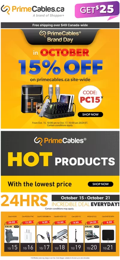 Electronics offers in Hamilton | 15% Off Sale in Primecables | 2024-10-16 - 2024-10-22