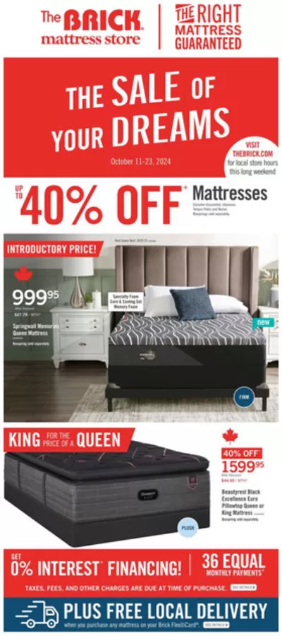 Home & Furniture offers in Richmond Hill | Brick Mattress Store in The Brick | 2024-10-11 - 2024-10-23