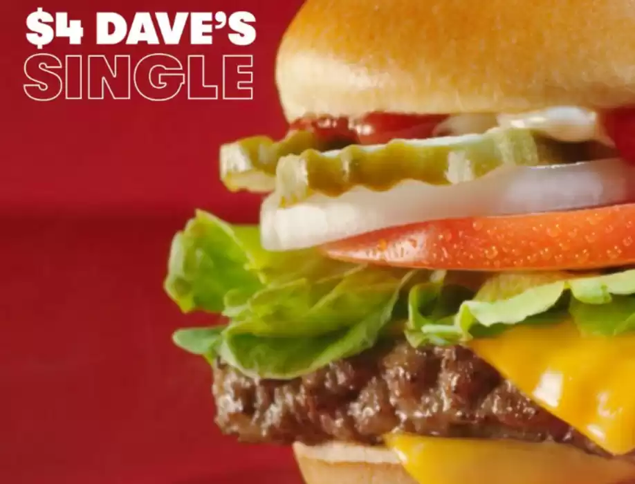 Wendy's catalogue in Ottawa | $4 Dave's Single | 2024-10-18 - 2024-11-01