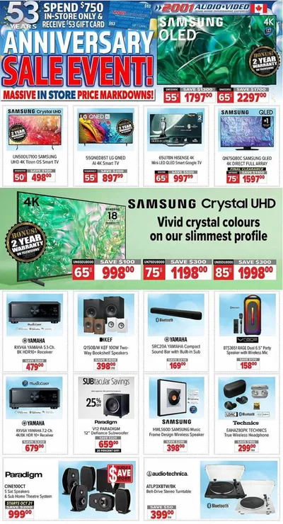 Electronics offers | 2001 Audio Video weekly flyer in 2001 Audio Video | 2024-10-18 - 2024-10-25