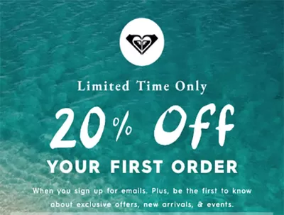 Sport offers in Vancouver | 20% Off Your First Order in Roxy | 2024-10-21 - 2024-11-04