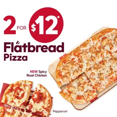 Restaurants offers in Edmonton | Enjoy 2 Flatbread Pizzas for $12! in Tim Hortons | 2024-10-23 - 2024-11-06