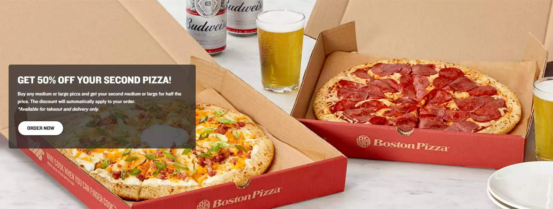 Boston Pizza catalogue in Mont-Laurier | GET 50% OFF YOUR SECOND PIZZA! | 2024-10-24 - 2024-11-07