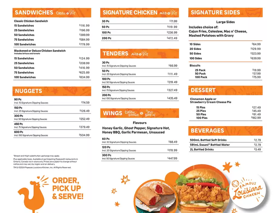 Popeyes catalogue in Vaughan | Catering Menu | 2024-10-24 - 2024-12-31