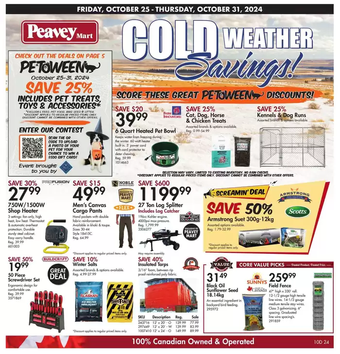 Peavey Mart catalogue in Kitchener | Cold Weather Savings | 2024-10-25 - 2024-10-31