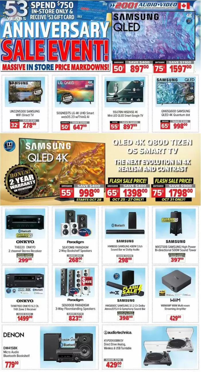 2001 Audio Video catalogue in Kitchener | 2001 Audio Video weekly flyer | 2024-10-25 - 2024-11-01