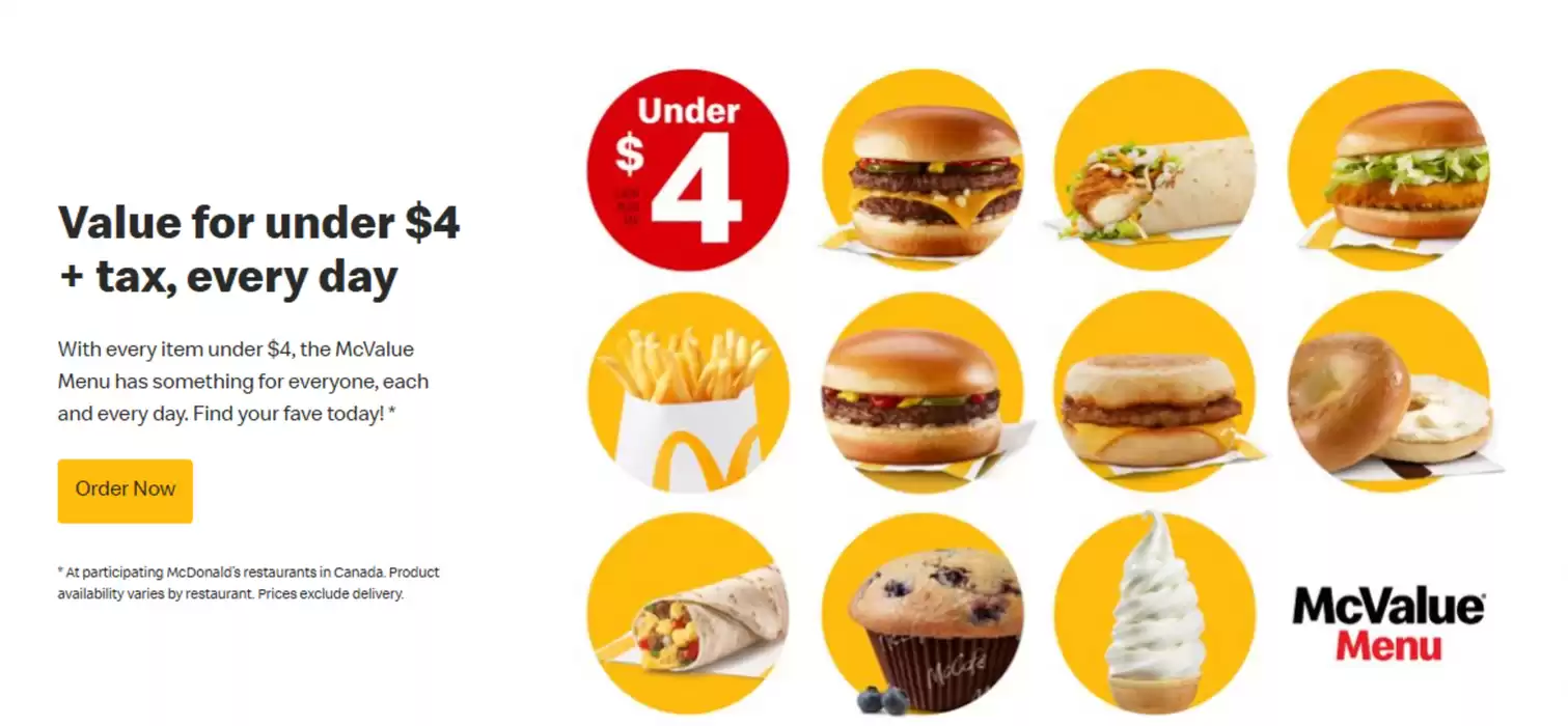 McDonald's catalogue in Toronto | Value for under $4 + tax | 2024-10-28 - 2024-11-11