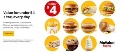 Restaurants offers in Edmonton | Value for under $4 + tax in McDonald's | 2024-10-28 - 2024-11-11