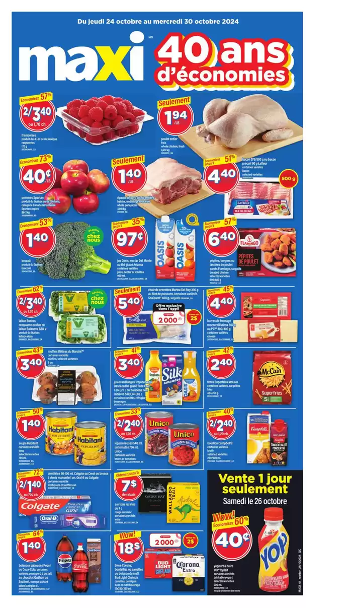 Maxi catalogue in Sherbrooke QC | Weekly Flyer -Hybris | 2024-10-24 - 2024-10-30